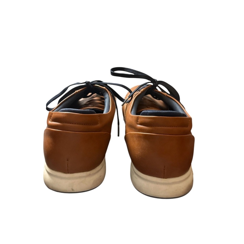 Aldo Mens Flex Leather Sneakers 12 Brown Lace Up‎ Oxford Casual Comfort Shoes - Picture 10 of 11